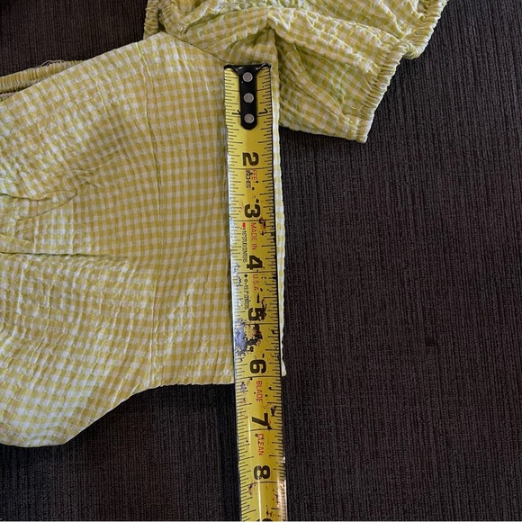 NWT Zara Green and White Gingham Check Crop Top - Size XS - Picture 7 of 7